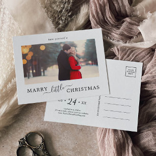 Postal Festiva Minimalistas casados con pequeños Navidades salvan