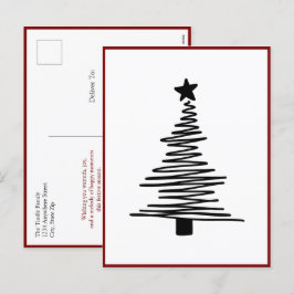 Postal Festiva Minimalistas Navidades modernos de árboles de navi
