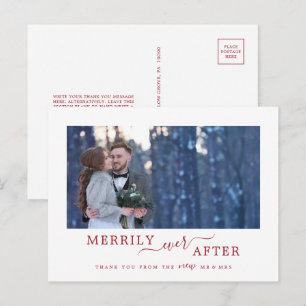 Postal Festiva Mínimo Rojo Merrily Nunca Después De Recién Recibi