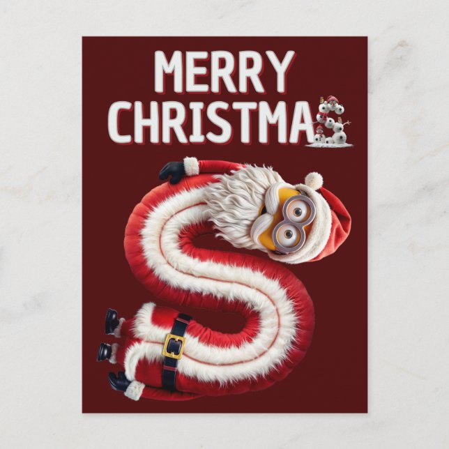 Postal Festiva Minions de Merry CHristmas (Anverso)