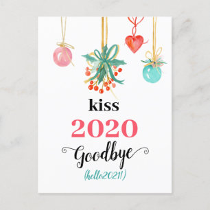 Postal Festiva Mistletoe Kiss Goodbye to 2020 Do-over Funny Red