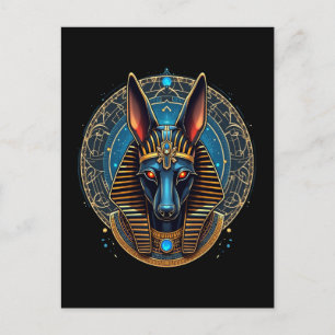 Postal Festiva Mitología egipcia de Dios Anubis