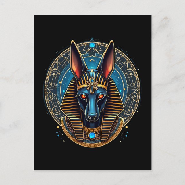 Postal Festiva Mitología egipcia de Dios Anubis (Anverso)