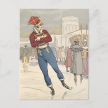 Moda parisina de patinaje sobre hielo vintage 1898