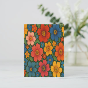 Postal Festiva Modelo de Flor Silvestre Brillante