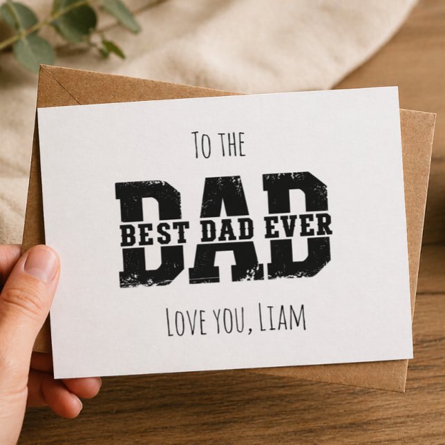 Postal Festiva Modern Best Dad Ever Father’s Day Postcard (Subido por el creador)