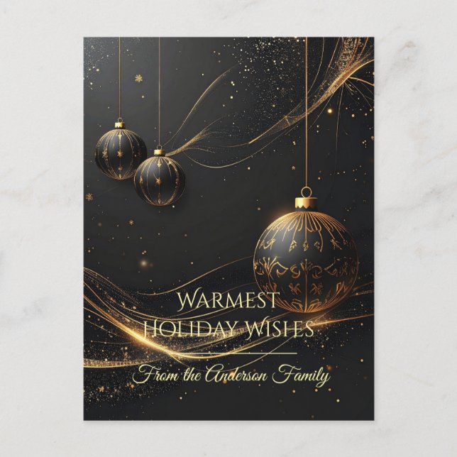 Postal Festiva Modern Christmas & New Year Card Elegant (Anverso)