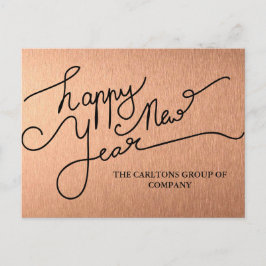 Postal Festiva Modern Mauve Happy New Year Typography Corporate