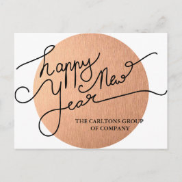 Postal Festiva Modern Mauve Happy New Year Typography Corporate
