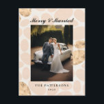 Postal Festiva Modern Merry Married customer specific photo<br><div class="desc">"Merry Married" Christmas,  customer specific photo holiday postcard.</div>