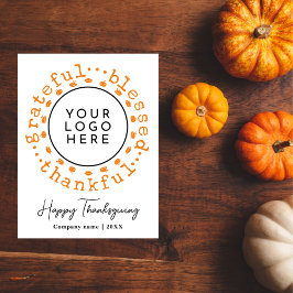 Postal Festiva Modern Simple Thanksgiving Wreath Business Logo