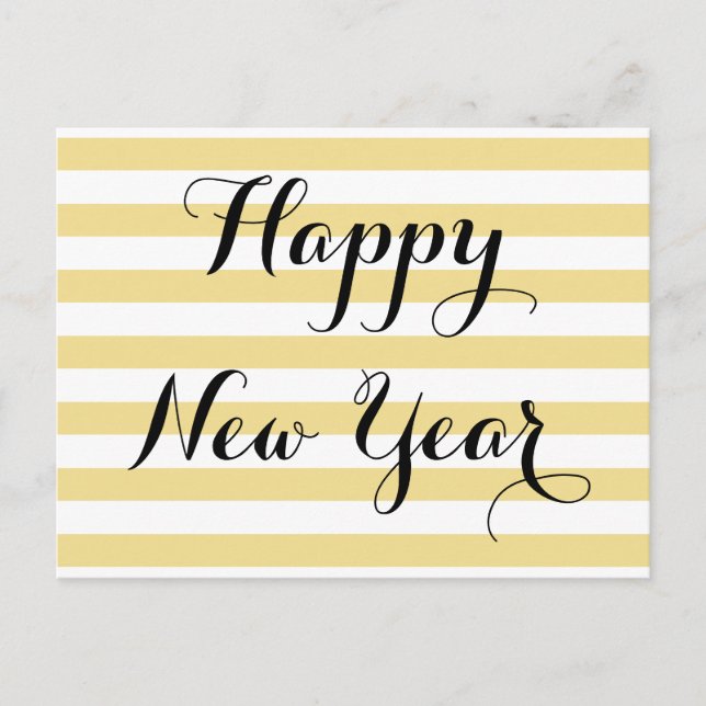 Postal Festiva Moderna elegancia Feliz Año Nuevo Faux Gold Person (Anverso)