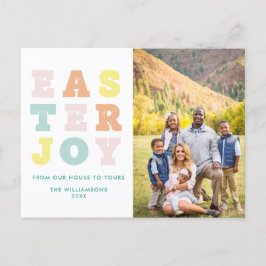 Postal Festiva Moderna familia tipográfica Pastel Foto Pascua