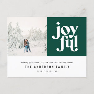 Postal Festiva Moderna foto de tipografía mínima de Navidades grá