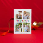 Postal Festiva Moderna morera y brillante color retro 4 foto<br><div class="desc">A todos nos encantan las tradiciones de las vacaciones, y qué mejor manera de celebrar que con nuestra postal de festividad de fotos Retro de Merry Moderno y Brillante Colorido. Esta inolvidable postal cuenta con alegre y brillante escritura en una colorida tipografía retro, creando una estética divertida y moderna. Con...</div>