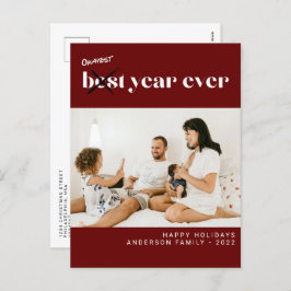 Postal Festiva Moderna y simple foto Minimalista del año más buen