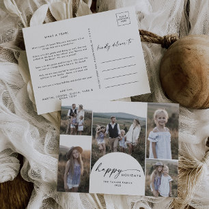 Postal Festiva Modernas noticias de la familia multifotografía Bo