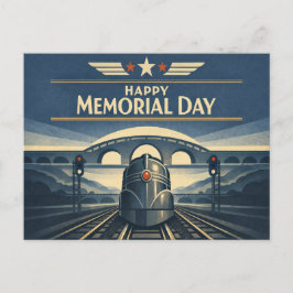 Postal Festiva Moderne Train Streamline Memorial Day 