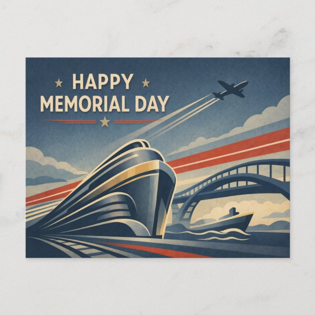 Postal Festiva Moderne Transportation Tribute Memorial Day  (Anverso)