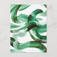 Moderno abstracto de pinceladas verdes minimalista