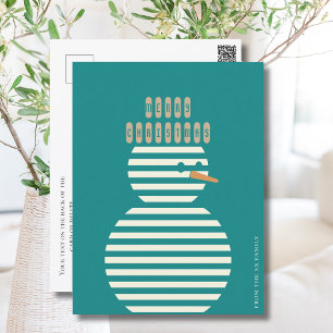 Postal Festiva Moderno abstracto lindo helado snowman