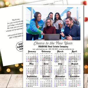 Postal Festiva Moderno calendario 2025 foto de negocios Minimalis