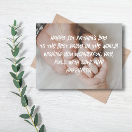 Postal Festiva moderno chic Feliz primer día del padre foto con e