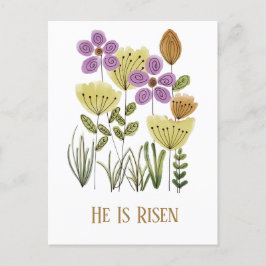 Postal Festiva Moderno, Es Una Postcarta Floral De Pascua De Pasc