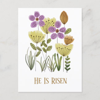 Postal Festiva Moderno, Es Una Postcarta Floral De Pascua De Pasc