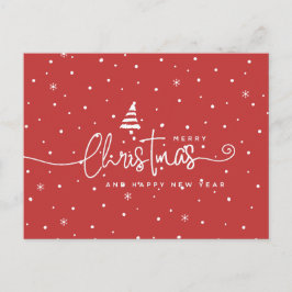 Postal Festiva Moderno estilo nórdico rojo y blanco