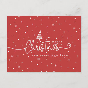 Postal Festiva Moderno estilo nórdico rojo y blanco