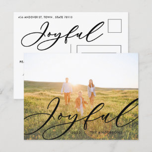 Postal Festiva Moderno follaje mínimo 1 guión fotográfico elegant