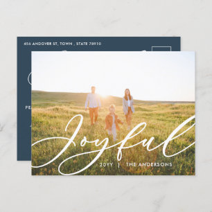 Postal Festiva Moderno follaje mínimo 1 guión fotográfico elegant