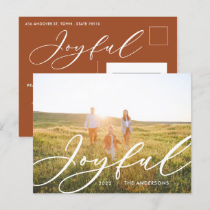 Postal Festiva Moderno follaje mínimo 1 guión fotográfico elegant