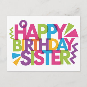 Postal Festiva Moderno gráfico vibrante de "FELIZ CUMPLEAÑOS HERM