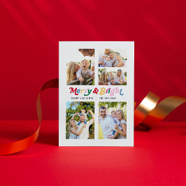 Postal Festiva Moderno Merry & Bright Colorful Retro