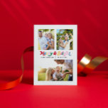 Postal Festiva Moderno Merry & Bright Colorful Retro 3 Photo<br><div class="desc">A todos nos encantan las tradiciones de las vacaciones, y qué mejor manera de celebrar que con nuestra postal de vacaciones de 3 fotos de color moro y brillante retro moderno! Esta inolvidable postal cuenta con alegre y brillante escritura en una colorida tipografía retro, creando una estética divertida y moderna....</div>