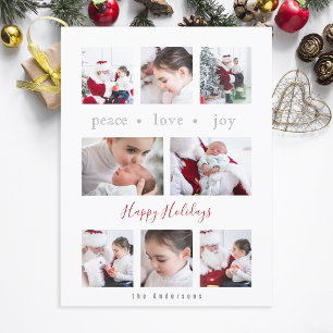Postal Festiva Moderno Minimalista Love Joy Peace Multi-Photo