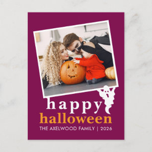 Postal Festiva Moderno Minimalista Sólido Lindo Fantasma Familia
