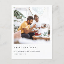 MODERNO MÍNIMO LIMPIO FOTO PERSONALIZADA FELIZ AÑO
