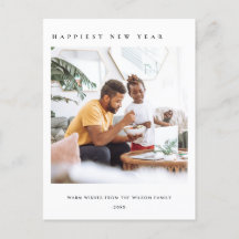 MODERNO MÍNIMO LIMPIO PERSONALIZADO FOTO FELIZ AÑO