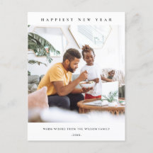 MODERNO MÍNIMO LIMPIO PERSONALIZADO FOTO FELIZ AÑO