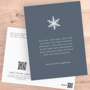 Postal Festiva Moderno negocio inmobiliario de copos de nieve