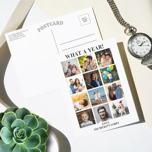 Postal Festiva Moderno Qué Año En Reseña 12 Collage de fotos