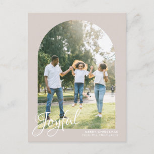 Postal Festiva Moderno Rubor Arch Joyful Merry Christmas