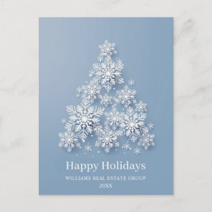 Postal Festiva Moderno Snowflake Christmas Tree Corporate Greetin