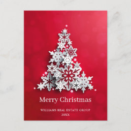 Postal Festiva Moderno Snowflake Christmas Tree Corporate Greetin