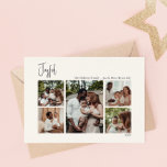 Postal Festiva Modernos Navidades alegres escriben cinco fotos<br><div class="desc">Esta moderna y alegre tarjeta postal de cinco fotos para Navidades es perfecta para tu minimalista y chic saludo de vacaciones en blanco y negro. La caligrafía escrita a mano, mínima y caprichosa, es delicada y rústica, aunque elegante y elegante. El diseño refleja un simple día de invierno blanco y...</div>