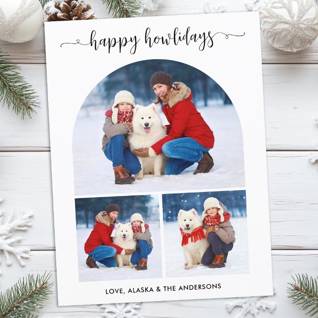 Postal Festiva Modernos Navidades felices de Howlidays Dog Arch 3 (Subido por el creador)