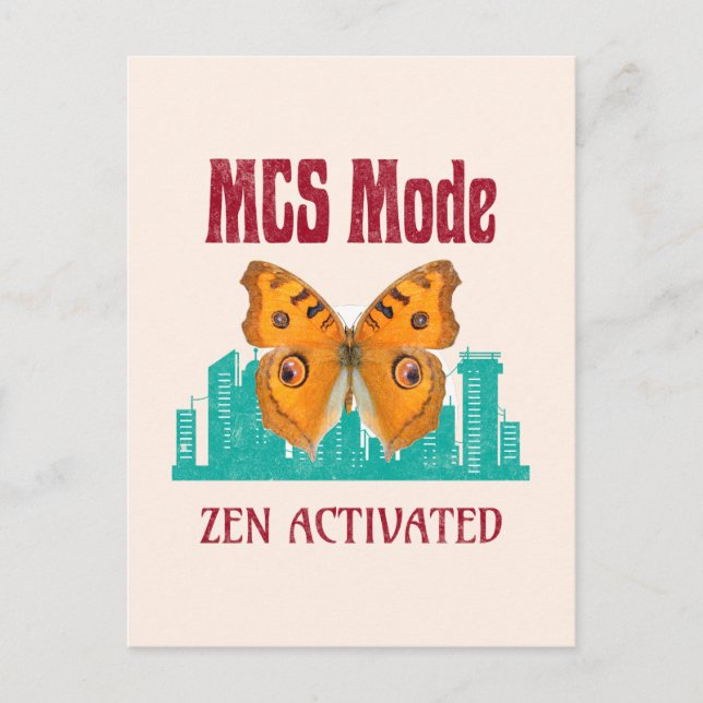 Postal Festiva Modo MCS de sensibilización sobre sensibilidad quí (Anverso)